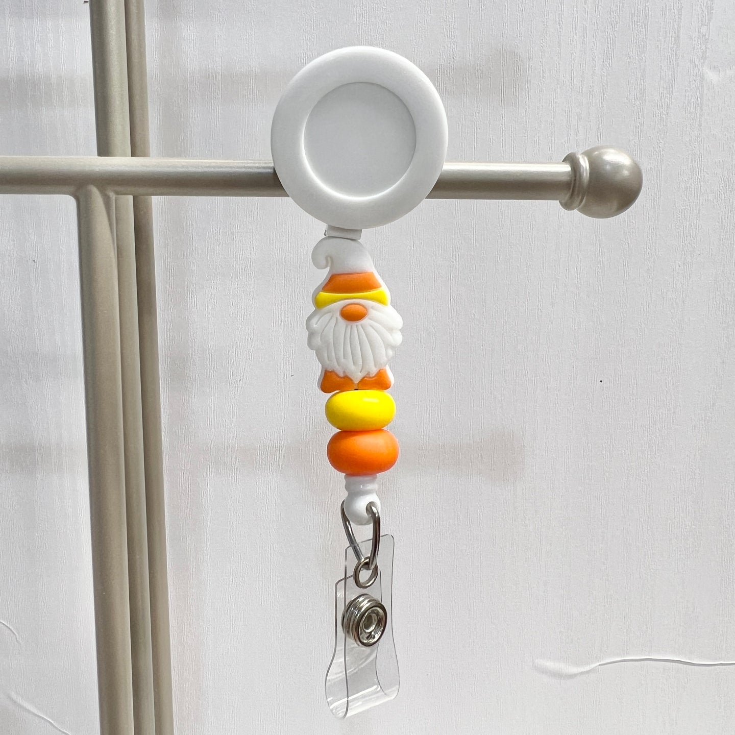 Candy Corn Gnome Badge Reel